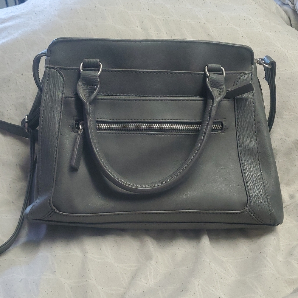 Time and Tru Grey Satchel with Front Zip